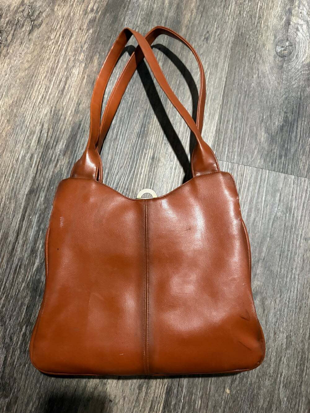Designer Lou Taylor Vintage Camel Brown Shoulder Bag Purse - Picture 3 of 5